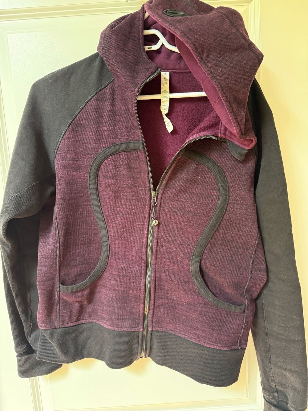 lululemon athletica Girls' Plum & Black Hooded Zip Jacket